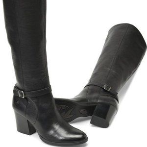 Born Black Leather Esla Heeled Riding Boots
